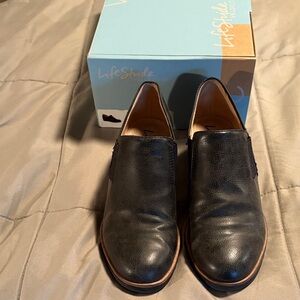 Life Stride Velocity Women’s Slip-On Casual Wedge Loafers with Tan Trim